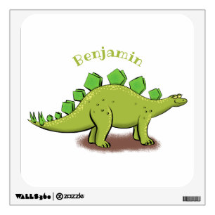 Funny stegosaurus dinosaur cartoon wall decal