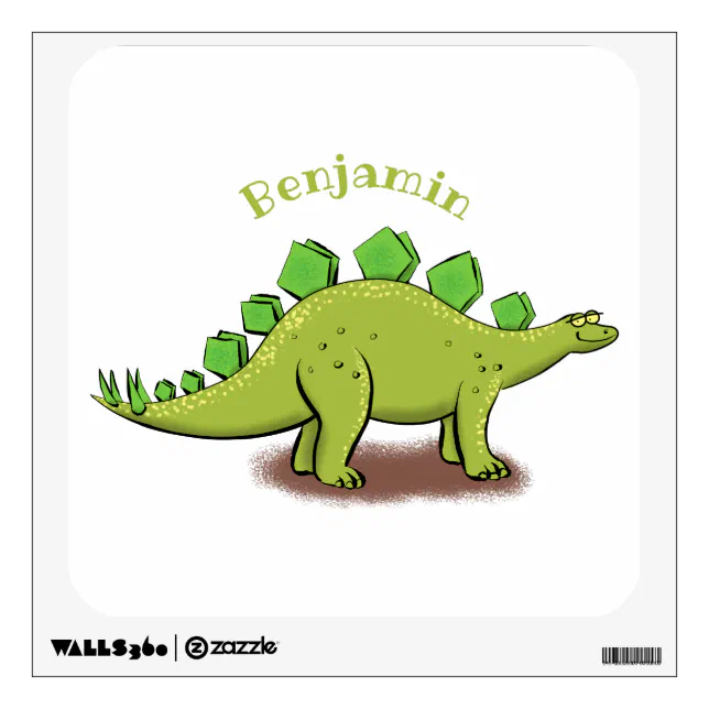 Funny stegosaurus dinosaur cartoon wall decal Zazzle