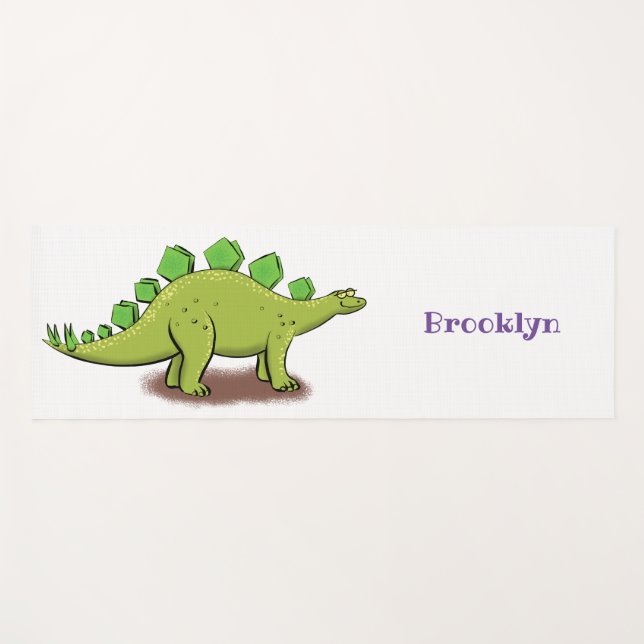 Funny stegosaurus dinosaur cartoon yoga mat (Front (Horizontal))