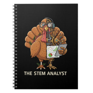 Funny STEM Analyst Robot Turkey Thanksgiving Gift Notebook