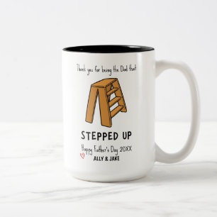 Funny Stepdad Pun Two-Tone Coffee Mug