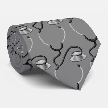 Funny Stethoscope For Doctor On Gray Tie by storechichi at Zazzle