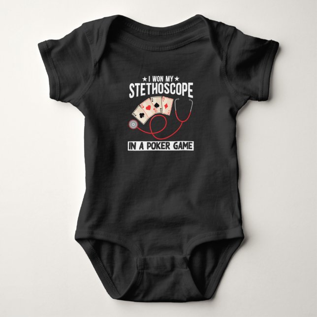 Funny Stethoscope Joke Nurse Doctor Hospital Humor Baby Bodysuit (Front)