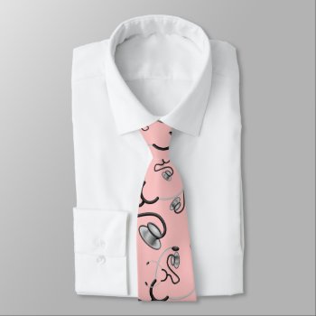 Funny Stethoscopes For Doctors On Light Pink Neck Tie by storechichi at Zazzle