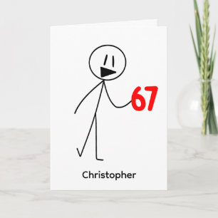 Funny Stick Figure 67 Meme Birthday Card