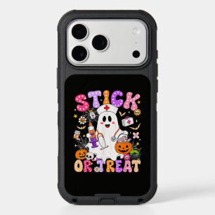 Funny Stick Or Treat Cute Nurse Ghost Halloween iPhone 17 Pro Max Case