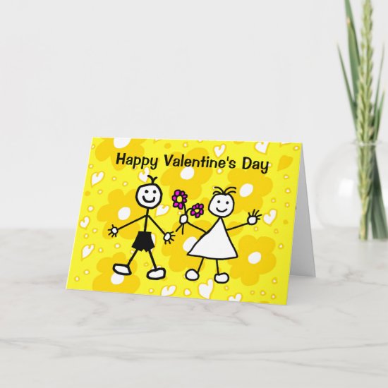 Funny Stick People Valentine's Day Card