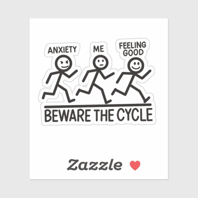 Funny Stickman Anxiety Mental Health Reminder Sticker (Sheet)