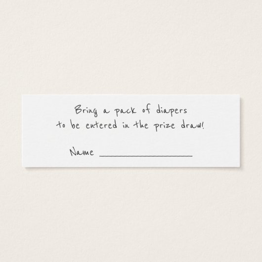 Funny Stickman Family Drawing Diaper Raffle Ticket (Back)