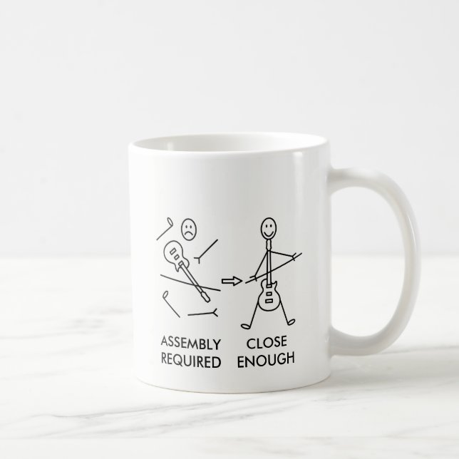Funny Stickman Guitar Assembly Coffee Mug (Right)