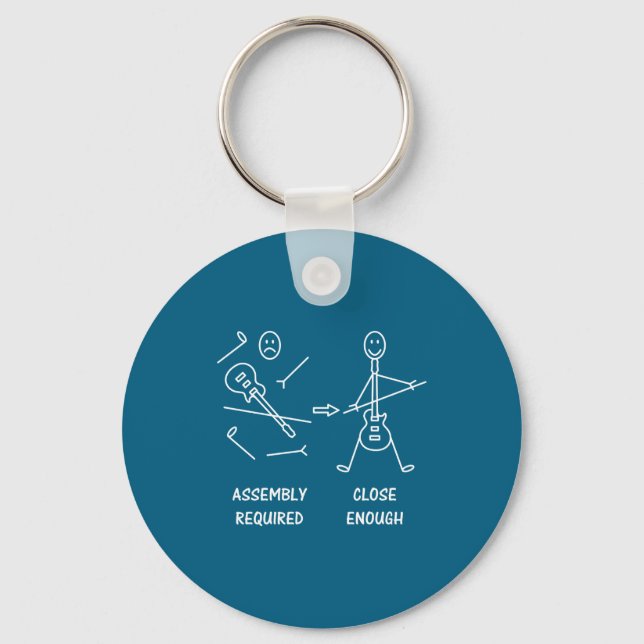 Funny Stickman Guitarist Embly  Keychain (Front)