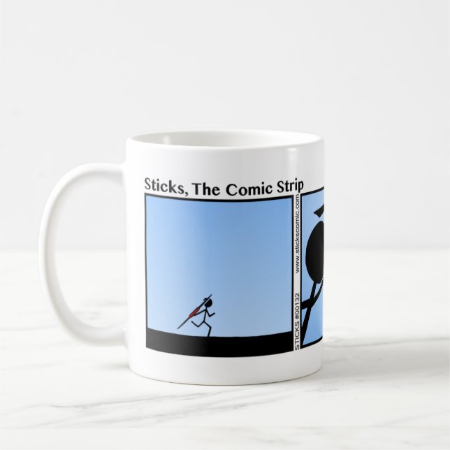 Funny Stickman Javelin Mug (Left)