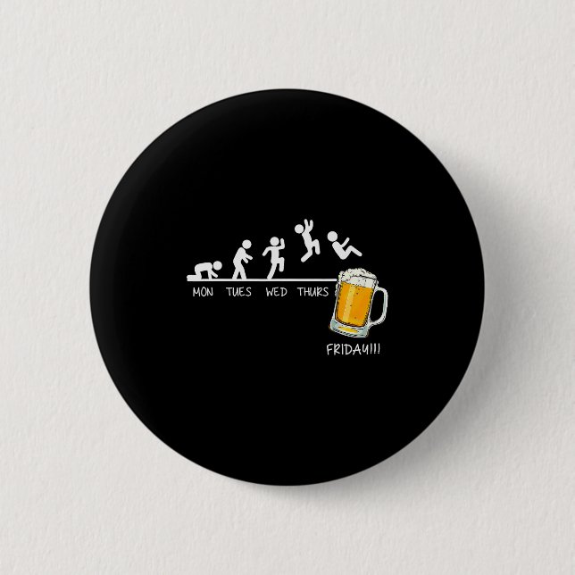 Funny Stickman Jumping Beer Days Of Week Friday Dr Button (Front)