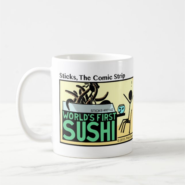 Funny Stickman World's First Sushi Mug (Left)