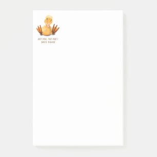 Funny Sticky Notes with Happy Yellow Duck