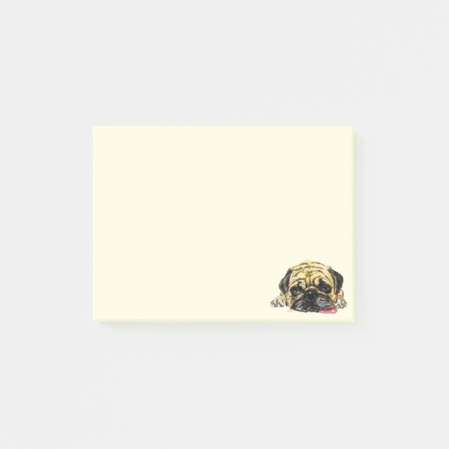 Funny Sticky Notes with Pug Dog (Front)