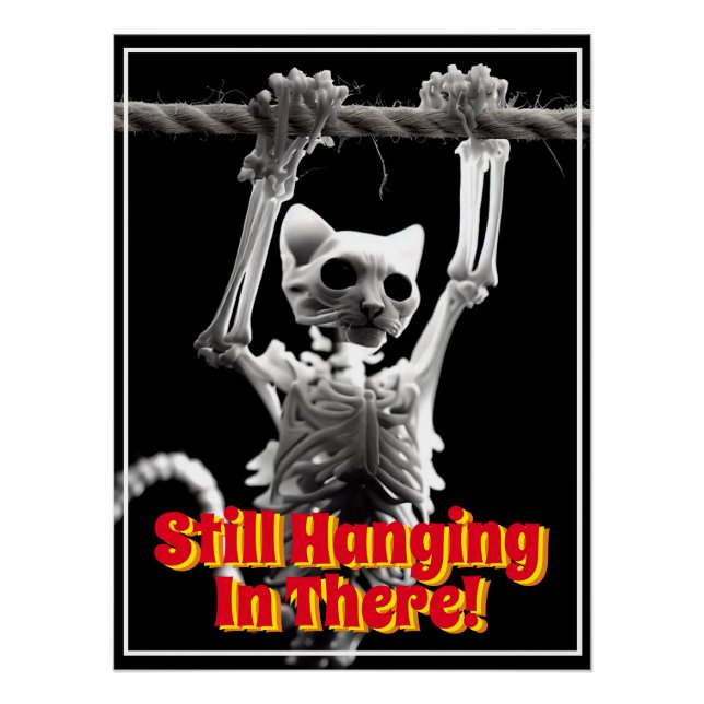 Funny Still Hanging In There Cat Poster (Front)