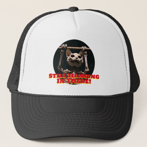 Funny Still Hanging In There Cat Trucker Hat