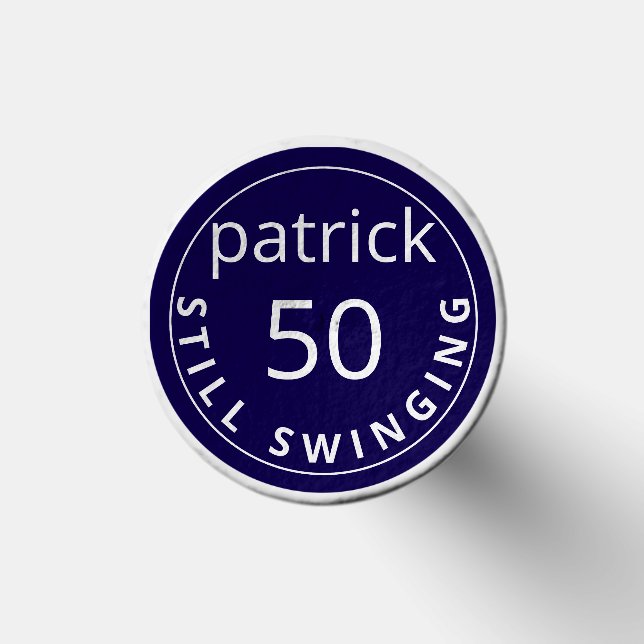 Funny Still Swinging Golf 50th Birthday Blue Golf Tees (Top)