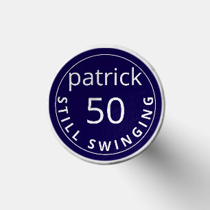 Funny Still Swinging Golf 50th Birthday Blue Tees