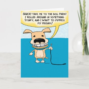 Funny Stinky Dog Birthday Card by chuckink at Zazzle