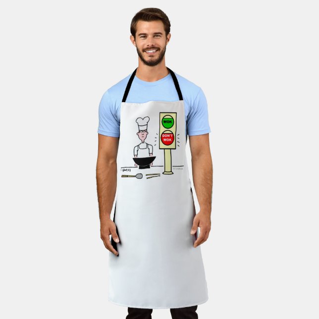 Funny Stir Fry Wok Chef Apron (Worn)