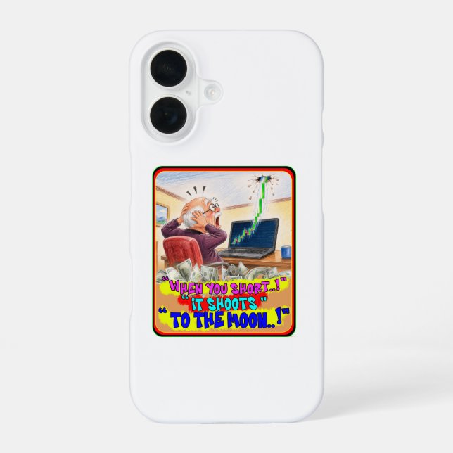 Funny Stock Trader Short Squeeze Panic Drawing iPhone Case (Back)