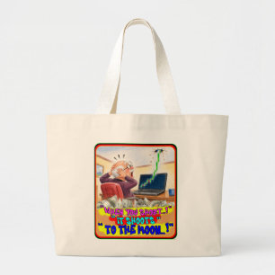 Funny Stock Trader Short Squeeze Panic Drawing Large Tote Bag