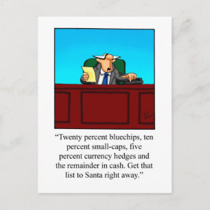Funny StockMarket Christmas Humor Postcard 