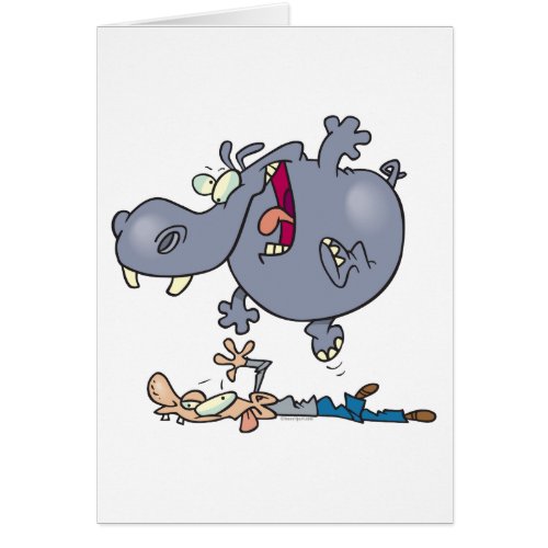 funny stomping hippo cartoon