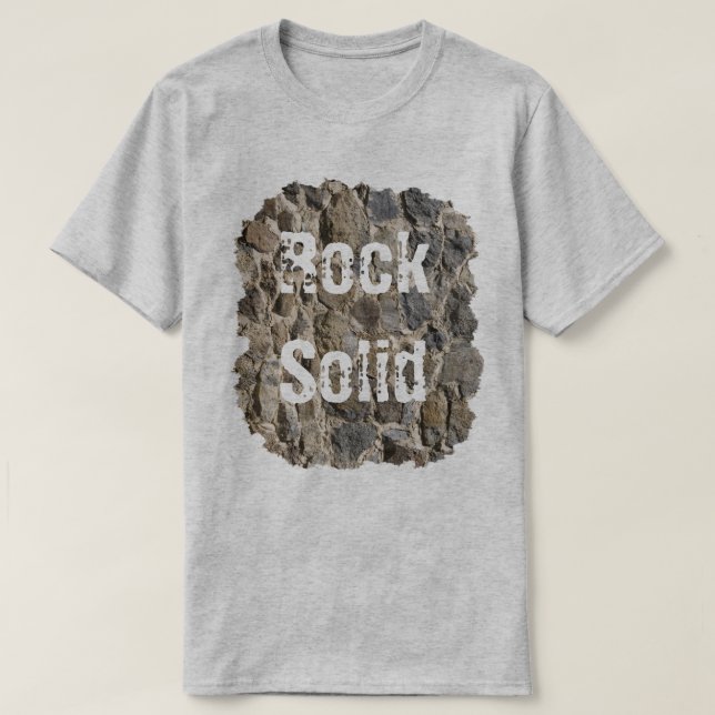 Funny Stone Wall Rock Solid T-Shirt (Design Front)