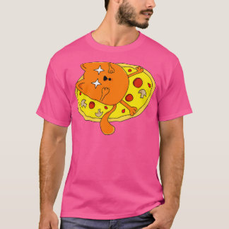 Funny Stoned Pizza Cat  T-Shirt