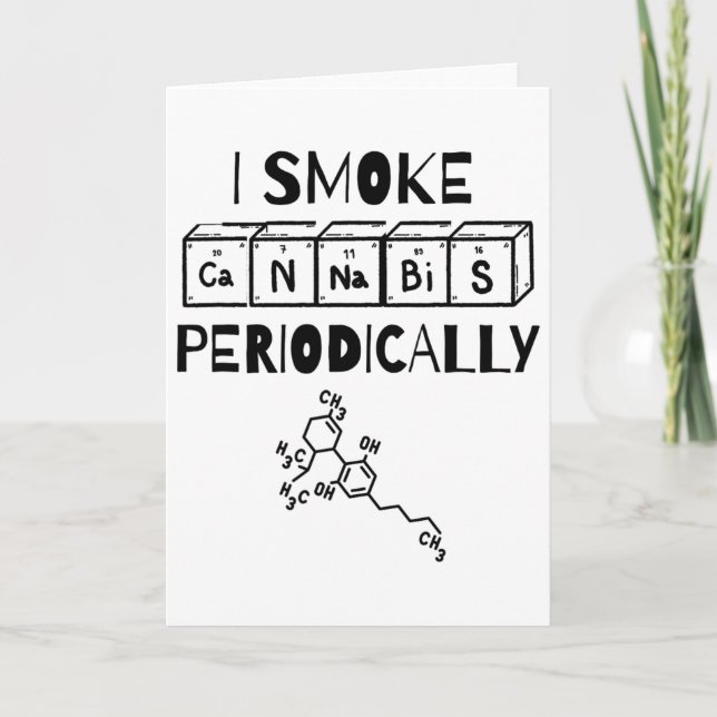 Funny Stoner Day Periodic Table Science Thc  Card (Front)