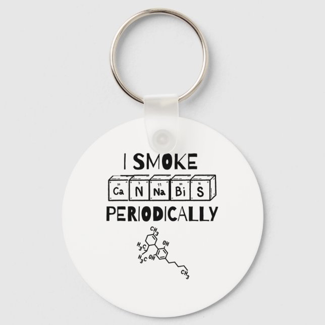Funny Stoner Day Periodic Table Science Thc  Keychain (Front)