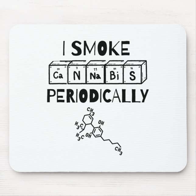 Funny Stoner Day Periodic Table Science Thc  Mouse Pad (Front)