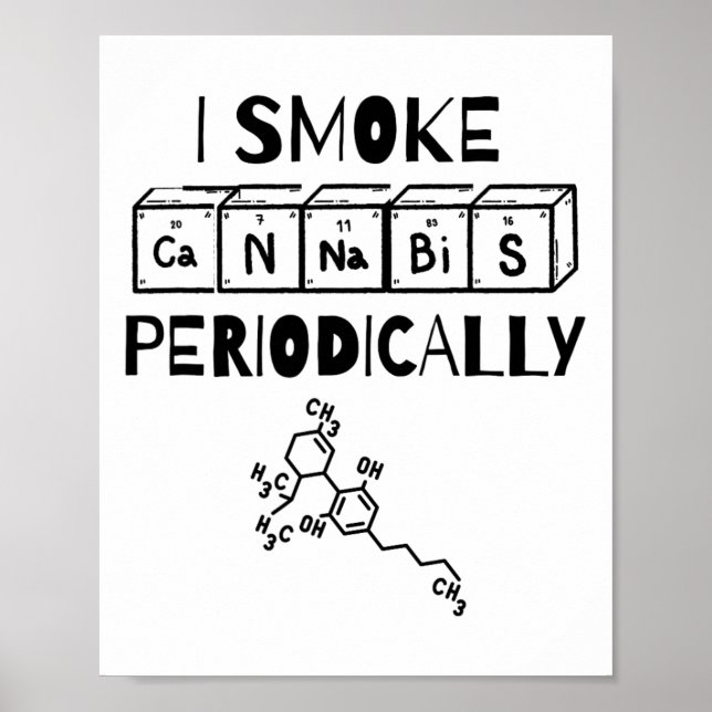 Funny Stoner Day Periodic Table Science Thc  Poster (Front)
