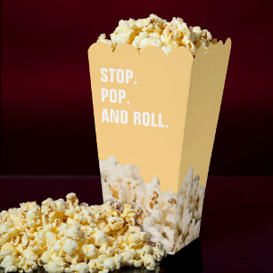 Funny Stop Pop & Roll Yellow Favor Boxes