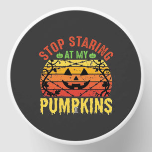 Funny Stop Staring At My Pumpkins Halloween Design Mini Candle Favors