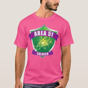 Funny Storm Area 51 Alien Soldier Shield Ufo Belie T-Shirt