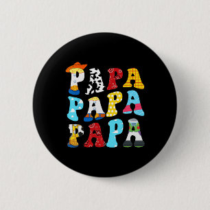 Funny Story Papa Toy Boy Story Dad Fathers Day Tee Button