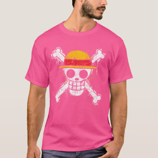Funny Straw Hats Pirate Skull And Crossed Bones T-Shirt