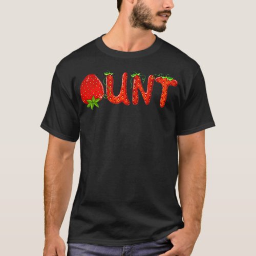 Funny Strawberry Aunt Fruit Birthday Family Matchi T_Shirt