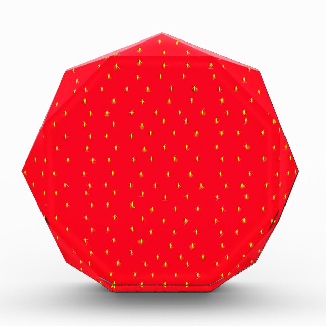 Funny strawberry background red acrylic award (Front)