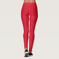 Funny strawberry background red leggings