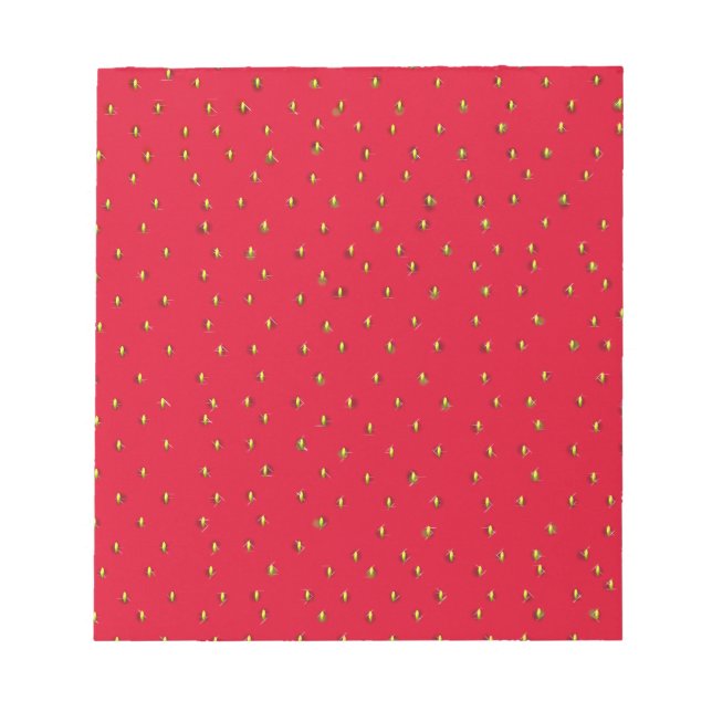 Funny strawberry background red notepad (Front)