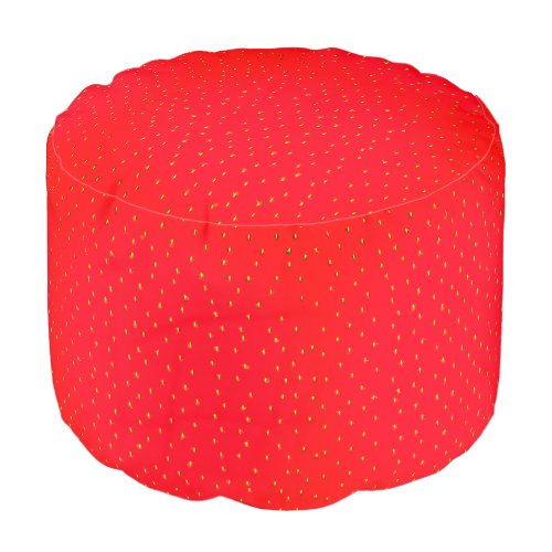 Funny strawberry background red pouf
