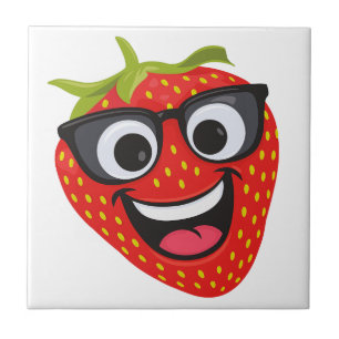 Funny Strawberry Ceramic Tile Decor