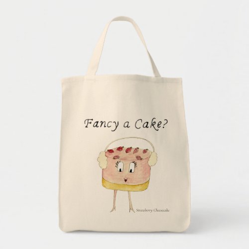 Funny Strawberry Cheesecake fancy a cake quote Tote Bag