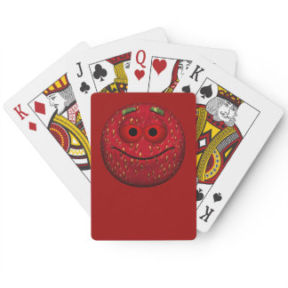 Funny Strawberry Emoticon Poker Cards