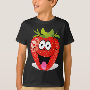 Funny Strawberry Face Sticking Out Tongue T-Shirt